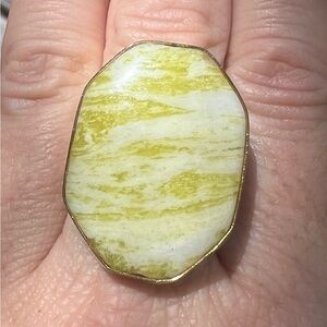 Unique Lime Colored Gemstone Ring